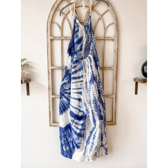 Free People Linen Moody Blues One Piece Halter Jumpsuit - Picture 11 of 11